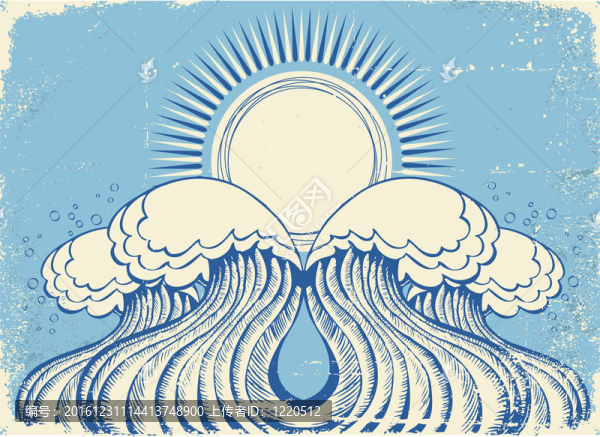 抽象海浪。海浪搖滾的符號(hào)圖