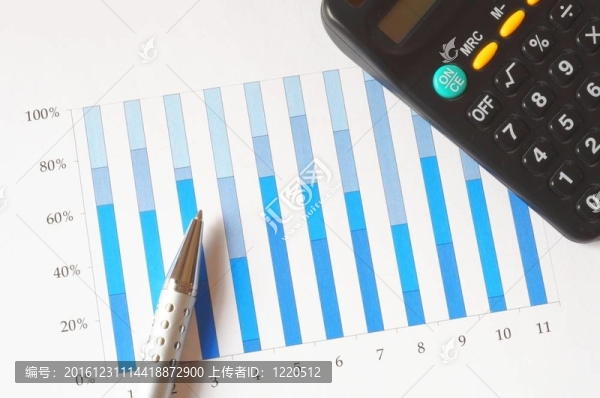 帶計(jì)算器和筆的圖表