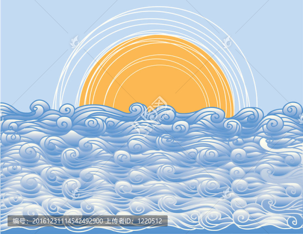 抽象海浪。海洋景觀圖