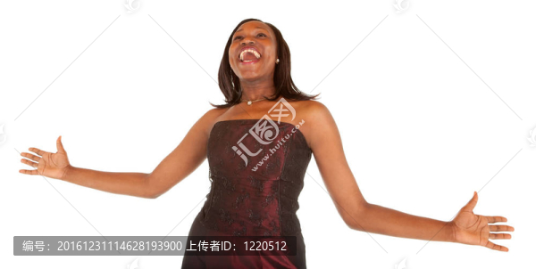非洲裔婦女為某事欣喜若狂