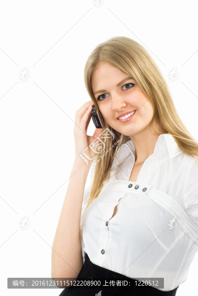 穿西裝的女孩說話