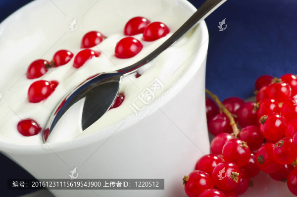 用新鮮的酸奶和紅漿果的碗
