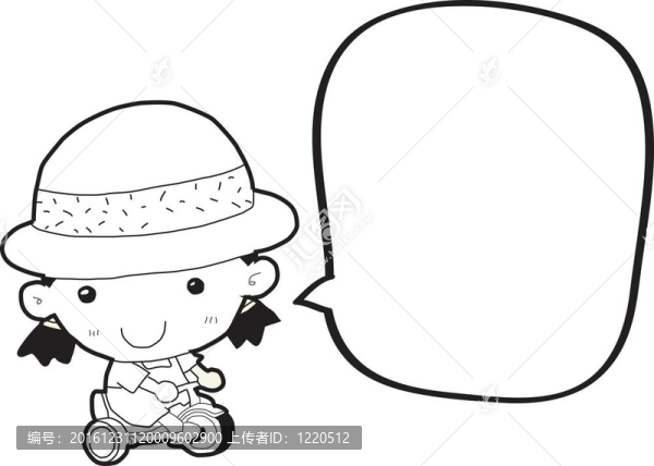 帶語音泡泡的卡通女孩