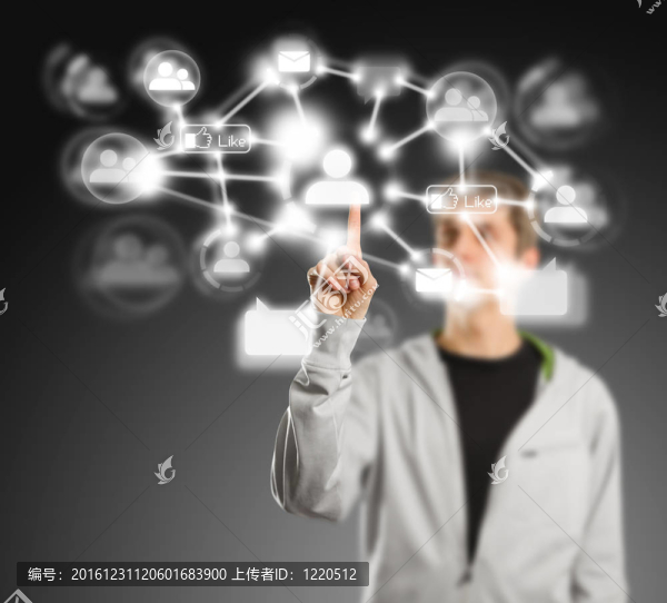 Man,Pushs在社交網(wǎng)絡按鈕