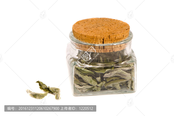 薄荷香草茶隔離玻璃罐