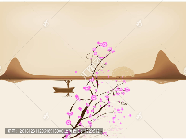 向量的湖。中國(guó)山水sacura