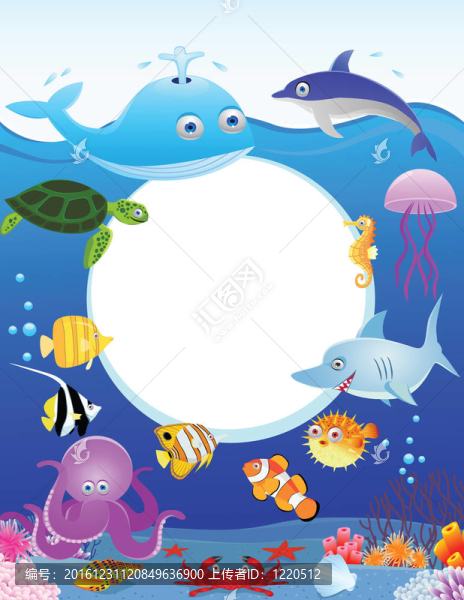 空白的海洋生活