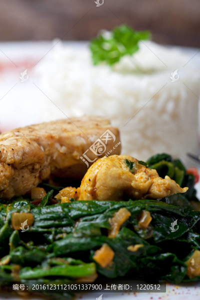 印度特汁香菠菜菠菜雞肉