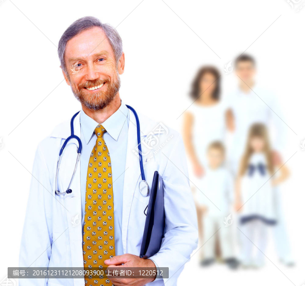微笑的醫(yī)生和家人
