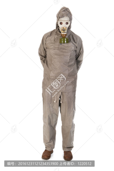 戴防毒面具的人