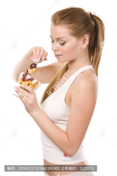 女子沙拉碗