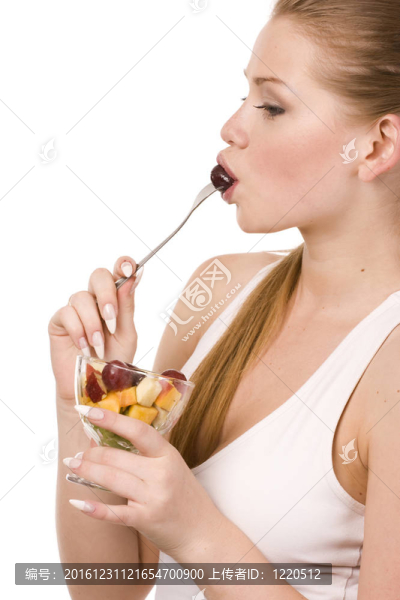 女子沙拉碗
