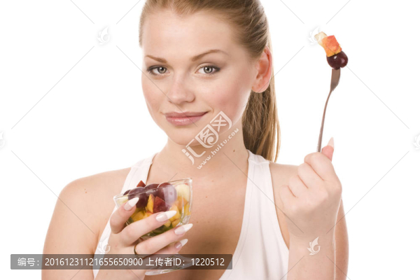 女子沙拉碗