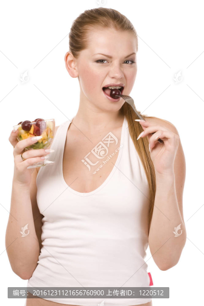 女子沙拉碗