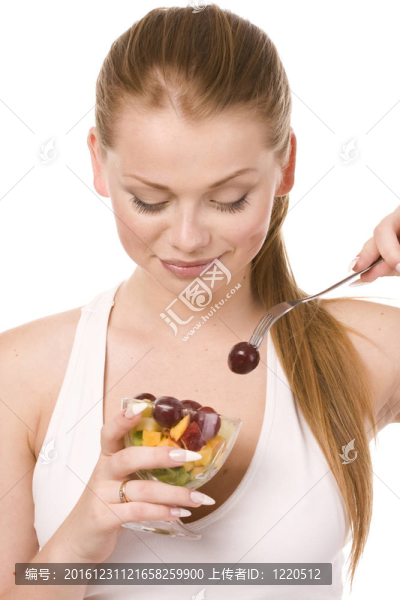 女子沙拉碗