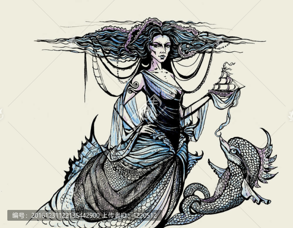 海洋女神雕刻