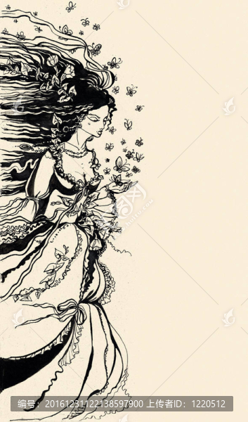 一個女性的寓言插圖