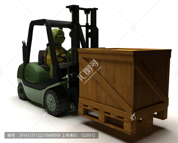 烏龜駕駛叉車