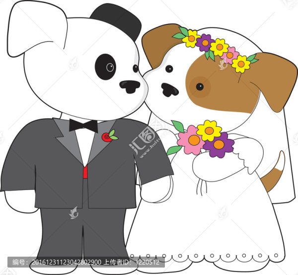 可愛的小狗的婚姻
