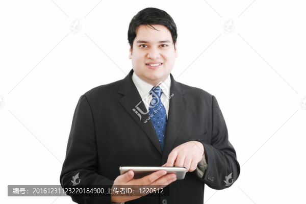 商務人士與現代平板電腦；觸摸屏；智能手機