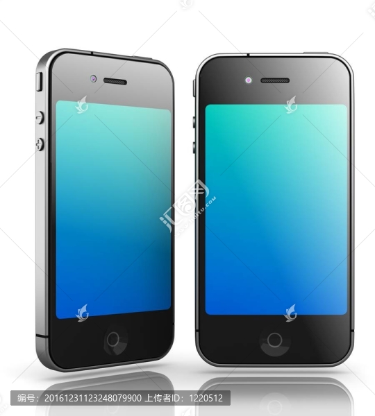 iPhone像白色背景的黑色智能手機(jī)；3D渲染。