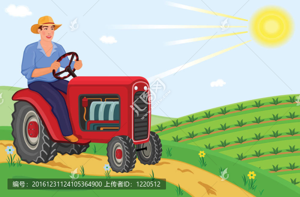 農(nóng)民駕駛拖拉機(jī)