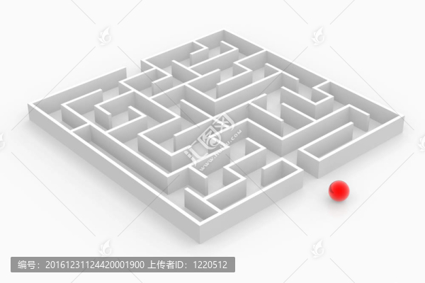 白色迷宮和紅色球體