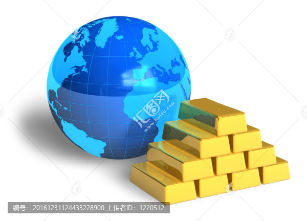 地球儀和金條