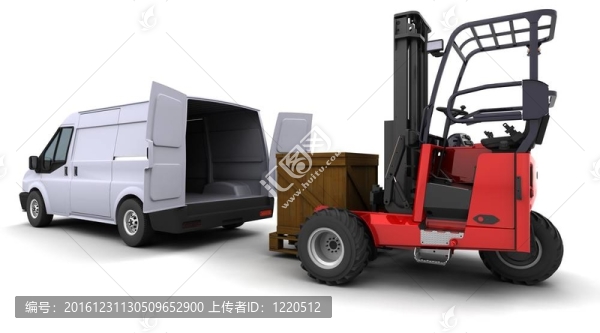 裝載貨車的叉車