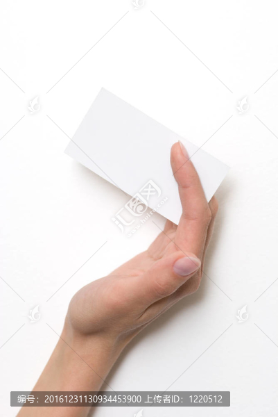 手拿空名片白