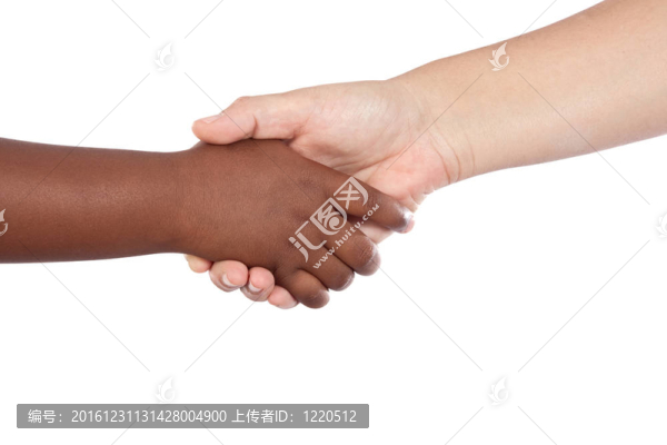 非洲裔美國人與白人的握手