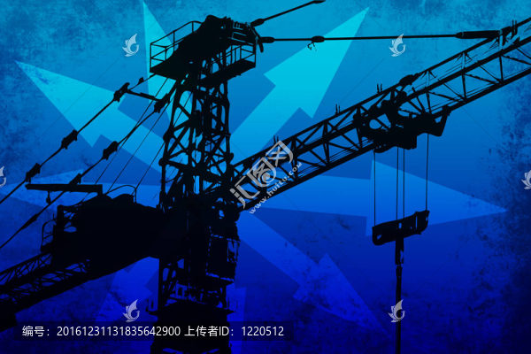 起重機；建筑塔；色彩鮮艷的插圖
