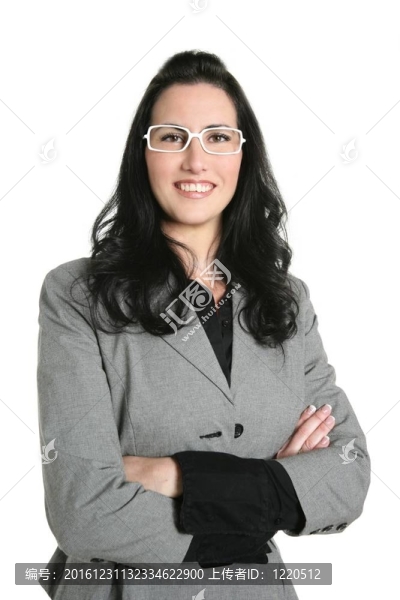 商人的黑發(fā)灰色西裝的肖像
