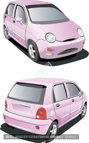 粉紅色的小車子