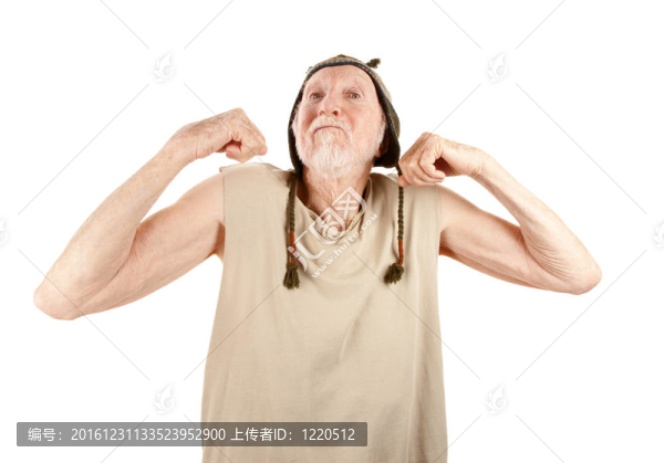 瘋狂的老年人的肌肉