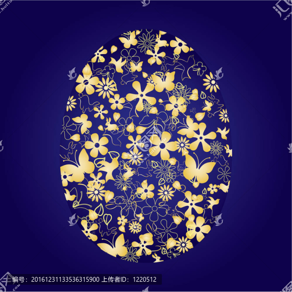 藍(lán)色背景裝飾彩蛋；插畫(huà)