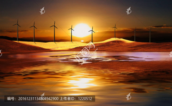 沙漠中的風(fēng)力渦輪機(jī)