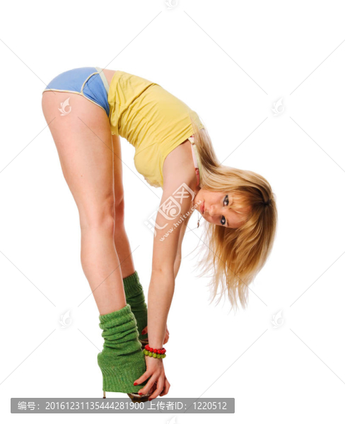 白色背景上的漂亮的脫衣舞女