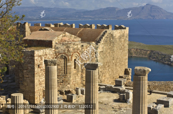 林多斯衛(wèi)城古代地區(qū)從羅德島；希臘