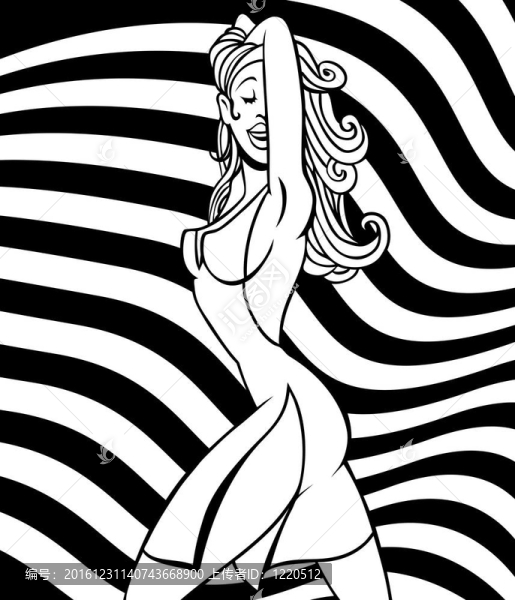 感性的女人的線條藝術(shù)