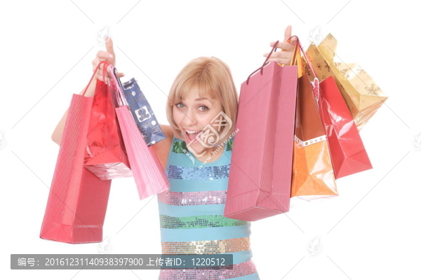 購(gòu)物女性微笑。
