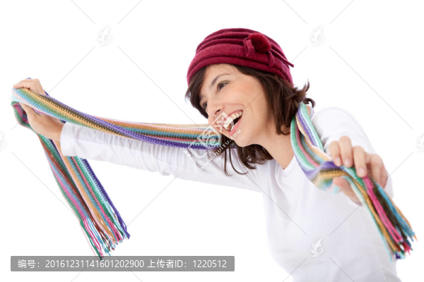 冬天快樂的女人