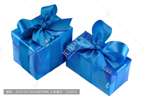 帶蝴蝶結(jié)的藍(lán)色禮品盒