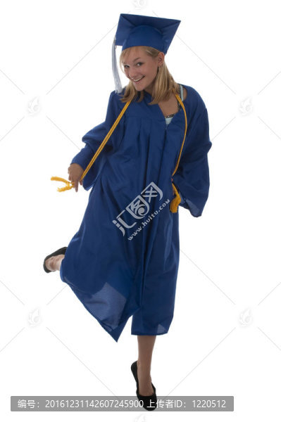 穿藍色長袍的女孩