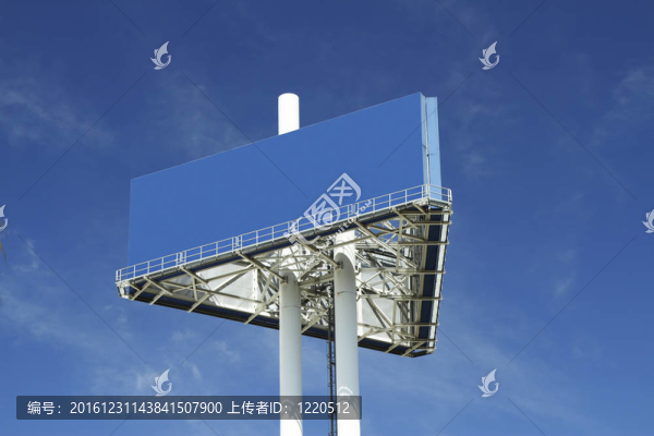 空白的藍色廣告牌