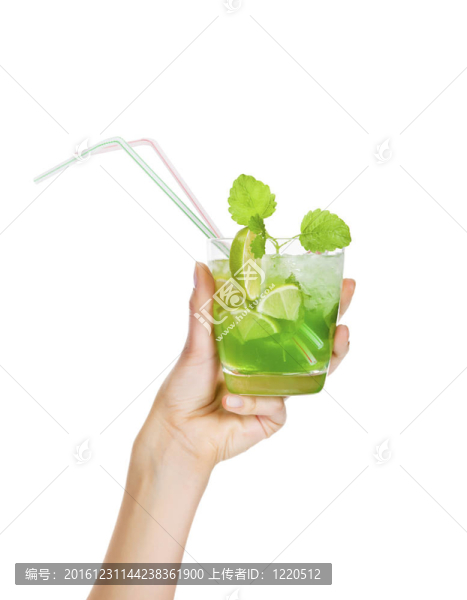 雞尾酒Mojito新鮮薄荷和石灰層