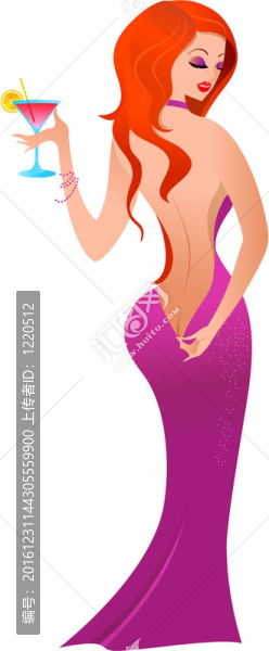 性感女士在晚禮服