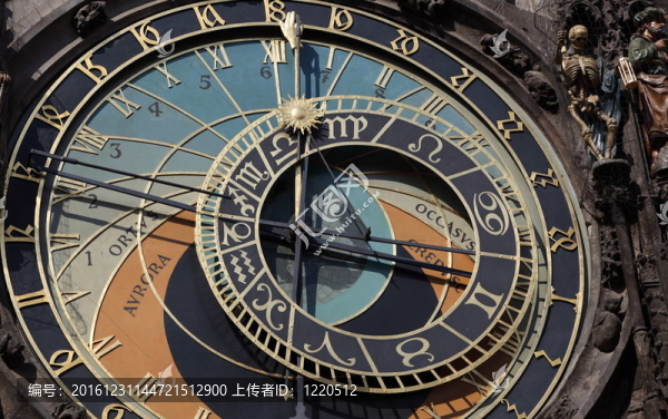 在布拉格古老的天文鐘；捷克共和國(guó)