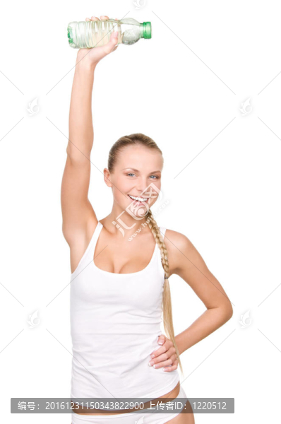 美女帶瓶水