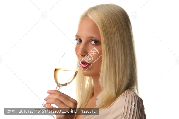白葡萄酒的女人
